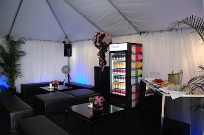 A tented area in the back of the Luxury Lounge served as a private space for celebrity guests.