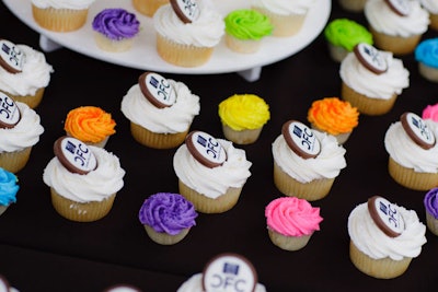 The CFC logo topped cupcakes from Lollicakes.