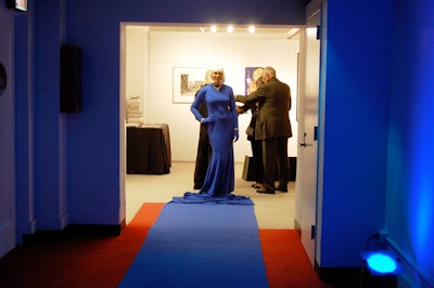 Blue lighting and carpeting, as well as a model in a sapphire gown, decked the entryway to the Renaissance Society's gala and auction.