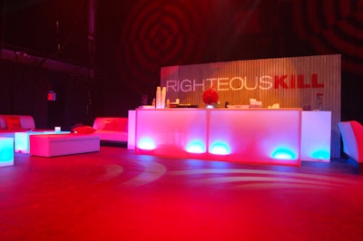 Branded sheets of corrugated metal backed the bar on the Terminal 5 stage.