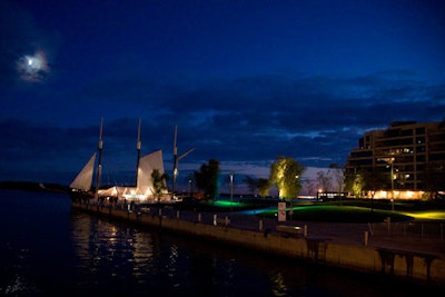 The 164-foot-long Kajama tall ship docked at the HTO park on Queen's Quay.