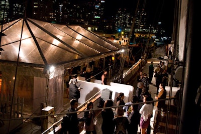 A ramp between the ship and the tent gave guests easy access to both sections of the party.