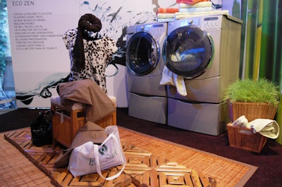 Elsewhere at the Sears installation, the department store displayed products from other brands it carries, including a Kenmore washer and dryer in a laundry room-like setting.