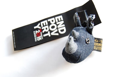 In the days leading up to its show, G-Star handed out Rhinoceros-shaped denim toys, promoting its partnership with the United Nations Millennium Campaign 2015.