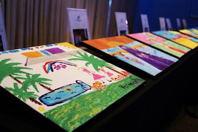 Attendees bid on works of art created by the children involved with Big Brothers Big Sisters.