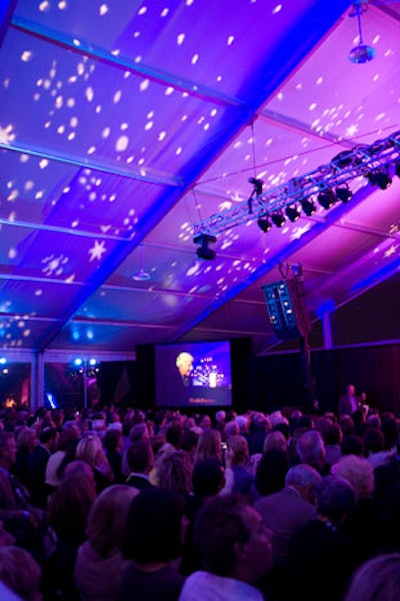 During the presentation, starry projections covered the ceiling of the tent.