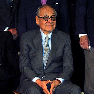I. M. Pei was one of the guests at the benefit for the Center for Architecture that honored Gerald Hines and Philip Johnson.