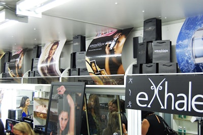 Smashbox Cosmetics posters decorated the interior of the Smashbox Makeup Trailer.