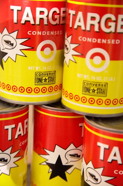 Hundreds of cans of fake products like condensed milk lined the decorative shelves throughout the bodega.