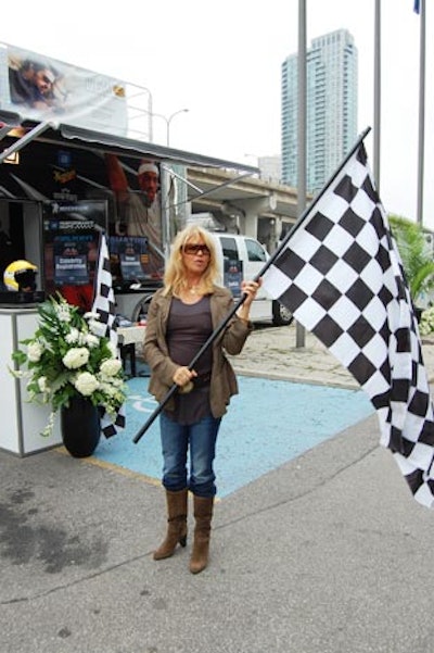 Goldie Hawn, who served as honourary chair of the event, waved a checkered flag to signify the start of the scavenger hunt.