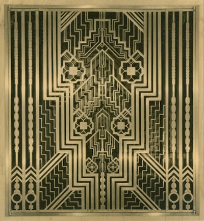 A photograph by Sigurd Fischer of a radiator grille from the Squibb Building, New York, designed by Buchman &Kahn.