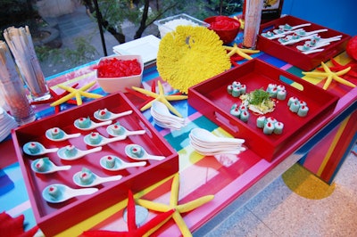 In addition to savory hors d'oeuvres, AVEnts also provided dessert sushi stations.