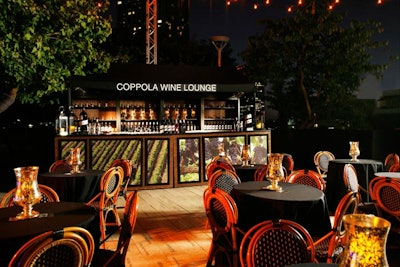 Coppola served its wines on the patio.
