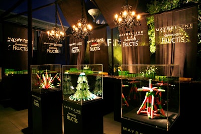 Garnier and Maybelline set up product lounges on the patio.