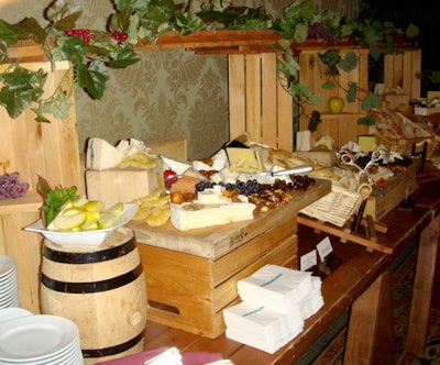 The hotel provided an extensive fruit and cheese buffet at the gala's after-party.