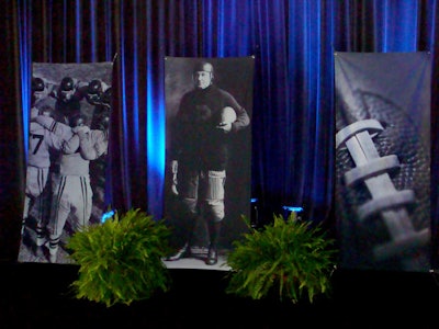 Classic football images were on display throughout the tent at Tuesday's luncheon.
