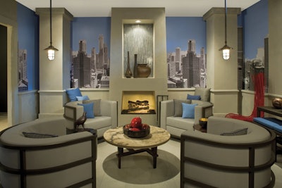 Laura Barnett of Laura Barnett Designs Inc. created a contemporary terrace filled with architectural details meant to play off the urban backdrop.
