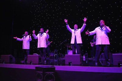 House band The Coasters crooned R&B hits of the '50s and '60s throughout the evening.