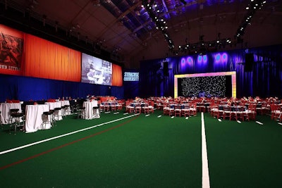 Banquet seating for the dinner at the conclusion of the evening was reserved for the far corner of the room.