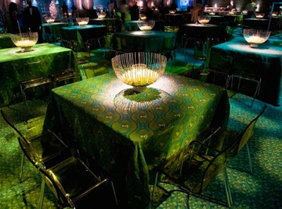Centerpieces took their inspiration from the '60s.