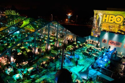 At its peak, HBO's party hosted 2,000 guests.