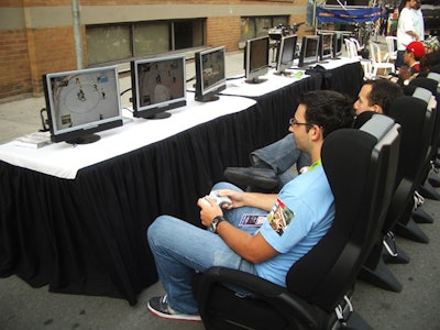 In addition to watching musical performances on stage, fans had the opportunity to play video games or relax in a beer garden.