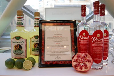 Servers offered three drinks featuring Salvador's Original Margarita and Pearl Pomegranate Vodka at the upstairs bar.