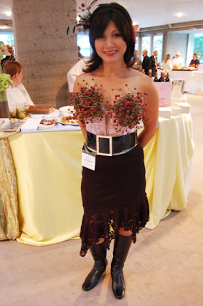 Florianne Yeung modeled a corset she designed for the event.
