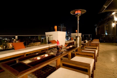 A patio offers sweeping city views.