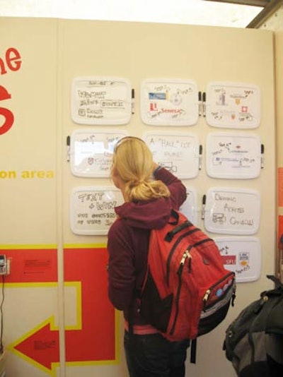 Students could add a message from their school on whiteboards inside the truck.