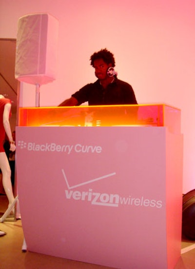 DJ Ruckus, the official DJ for the multi-city event, performed from the branded pink curved DJ booth.