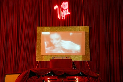 'Only Vegas' gobos could be found throughout the large club, while promotional ads and vintage Vegas movies played on digital screens.