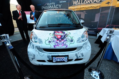 A limited edition Ed Hardy Smart Car was on display at the V.I.P. reception, and available to bidders during a live auction.