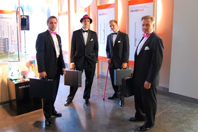 Eight undercover agents from Schick Quattro handed out access codes to guests who could then try to open a briefcase and win the contents.