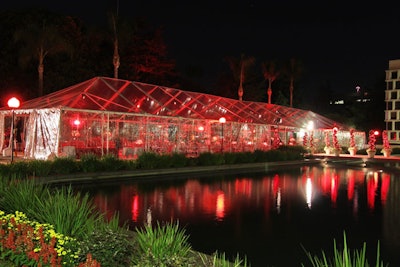 The tented dinner took over the auditorium's spacious grounds.