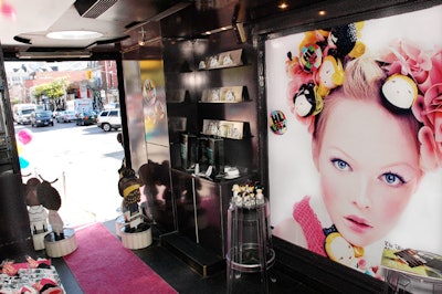 Three-foot-high cutouts of the five Harajuku Lovers fragrance characters, along with a blown-up photo from the ad campaign, furnished the inside of the Jam Van.