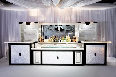 Three-piece Art Deco bar, starts at $1,800, available in the U.S. and Canada from Capital Decor and Events in Washington