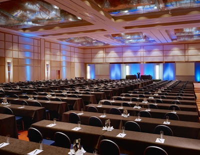The Hilton Baltimore's 15,000-square-foot Billie Holiday ballroom can be set up with seating for a meeting or seminar.