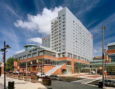 A glass-enclosed pedestrian walkway connects the Hilton hotel and the Baltimore Convention Center. The property is also within walking distance of Camden Yards and the Inner Harbor.