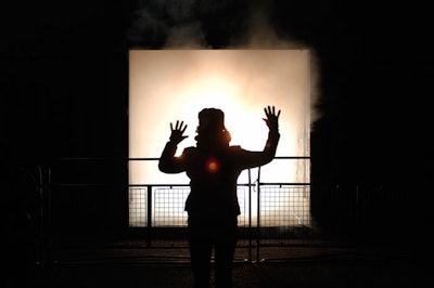 Brendan Fernandas used lighting to broadcast S-O-S in Morse code in 'Future,' an installation of shipping containers in Liberty Village.