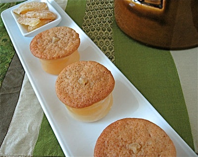 Shropshire cookie: Crispy gingersnaps accented with crystallized ginger