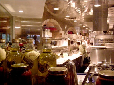 The open kitchen allowed guests to watch the chefs in action.