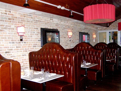 Oversize leather booths created a classy yet modern look in the restaurant.
