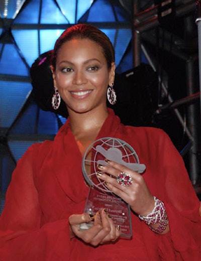Guest of honor Beyoncé Knowles was inducted into the International Pediatric Hall of Fame for her contributions to improving children's lives across the globe.