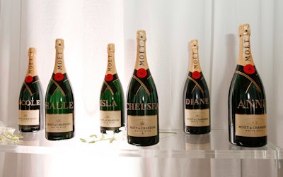 Moet & Chandon bottles bore honorees' names.