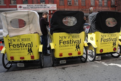 The New Yorker provided Acura cars and free pedi cabs to shuttle guests to events, though I didn't see many people using them.