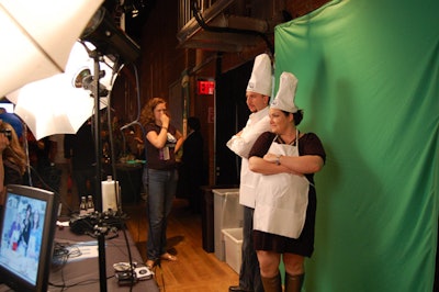 On Saturday, hundreds headed to west Chelsea for Sweet, an event for pastry chefs, wine producers, and liquor companies. Among the many participating sponsors inside La.venue and the Waterfront, Metromix's spot drew attention by providing a photo station where guests could don aprons and hats.