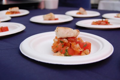 Bondi Road served barramundi over papaya and shrimp salad.