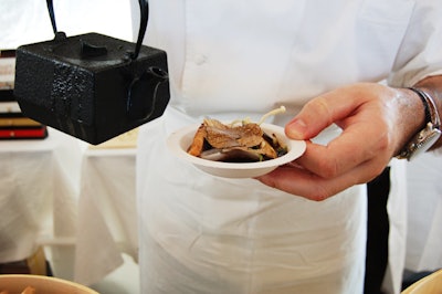The Setai Miami, one of the only restaurants at the Grand Tasting not located in New York, passed out black truffle and langoustine dumplings with peking duck broth.