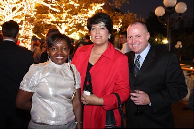 D.C. advisory board members La Randa Mayes, staff assistant/event coordinator for the Supreme Court of the United States Marshal's Office (left), and Tammy Haddad, president of Haddad Media, with Michael Vaka, director of sales and marketing for Hilton Garden Inn, Washington, D.C.